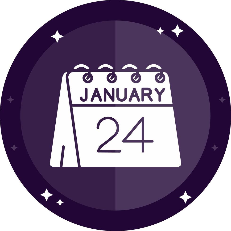 24th of January Solid badges Icon vector