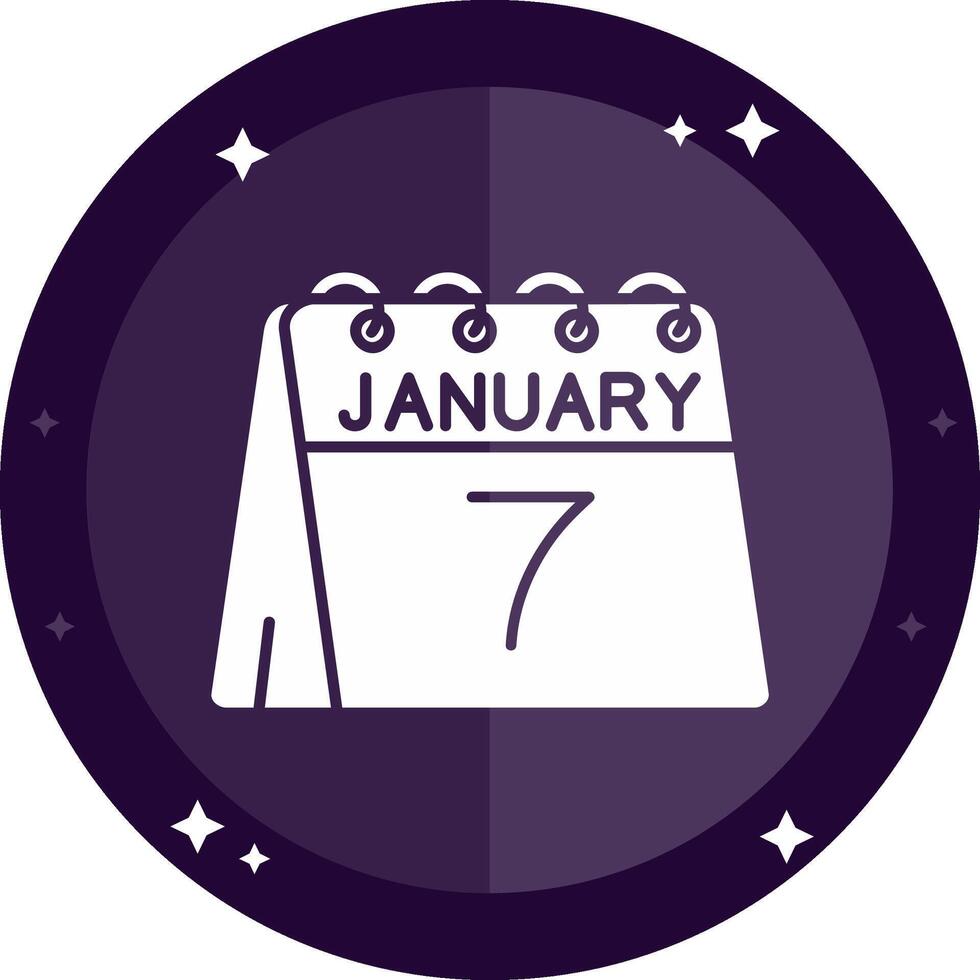 7th of January Solid badges Icon vector