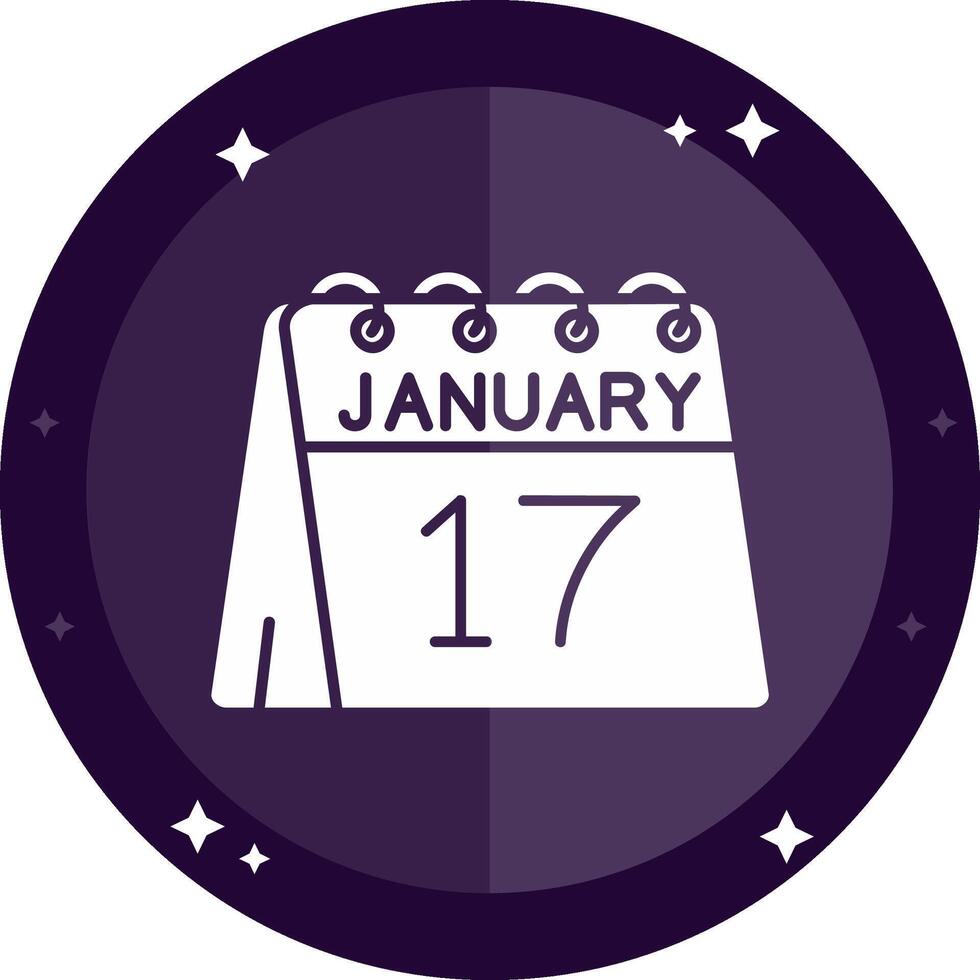 17th of January Solid badges Icon vector