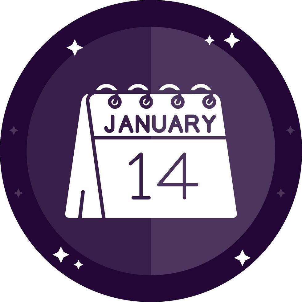 14th of January Solid badges Icon vector