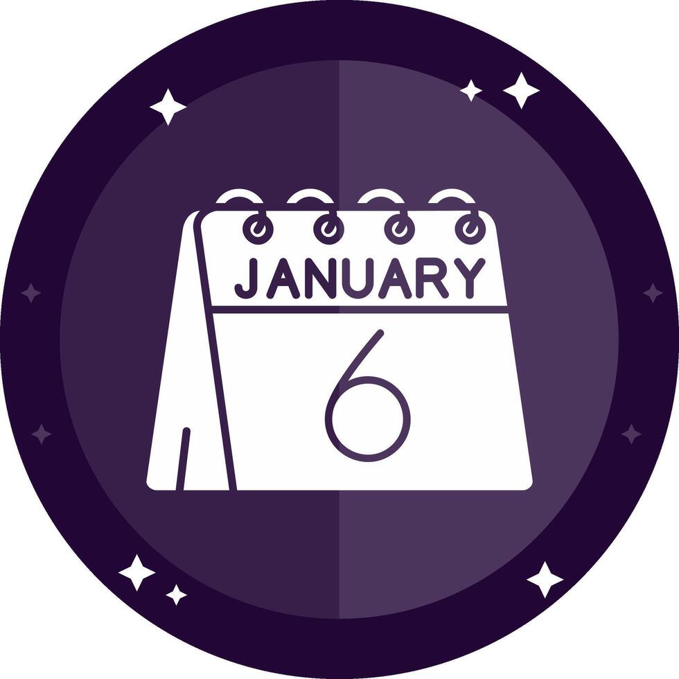 6th of January Solid badges Icon vector