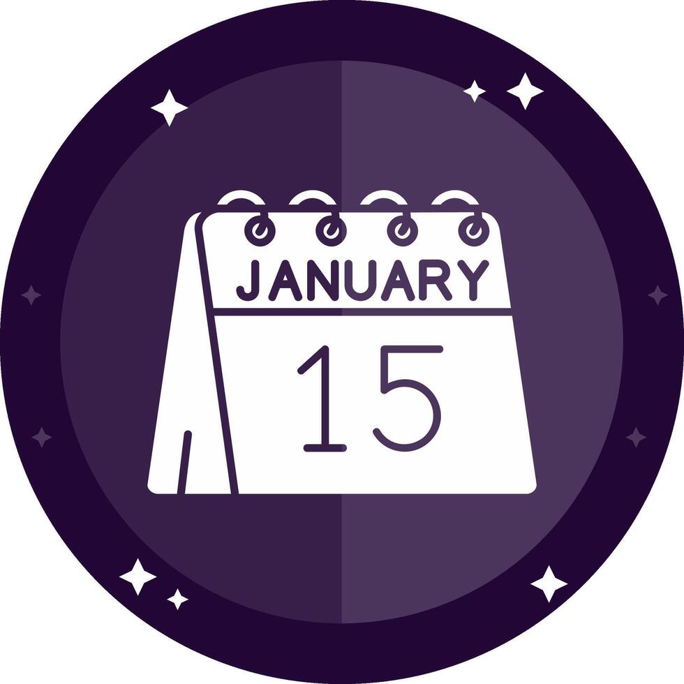 15th of January Solid badges Icon vector