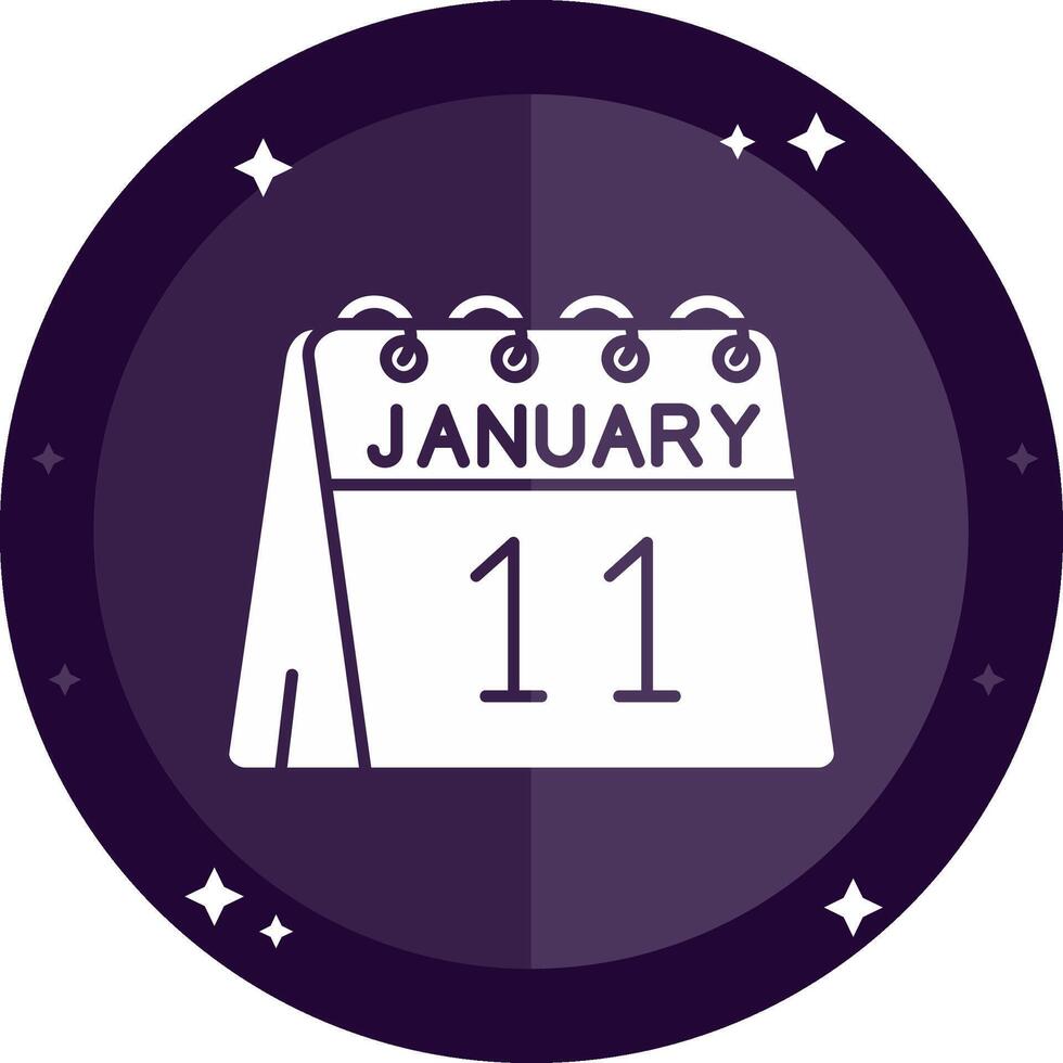 11th of January Solid badges Icon vector