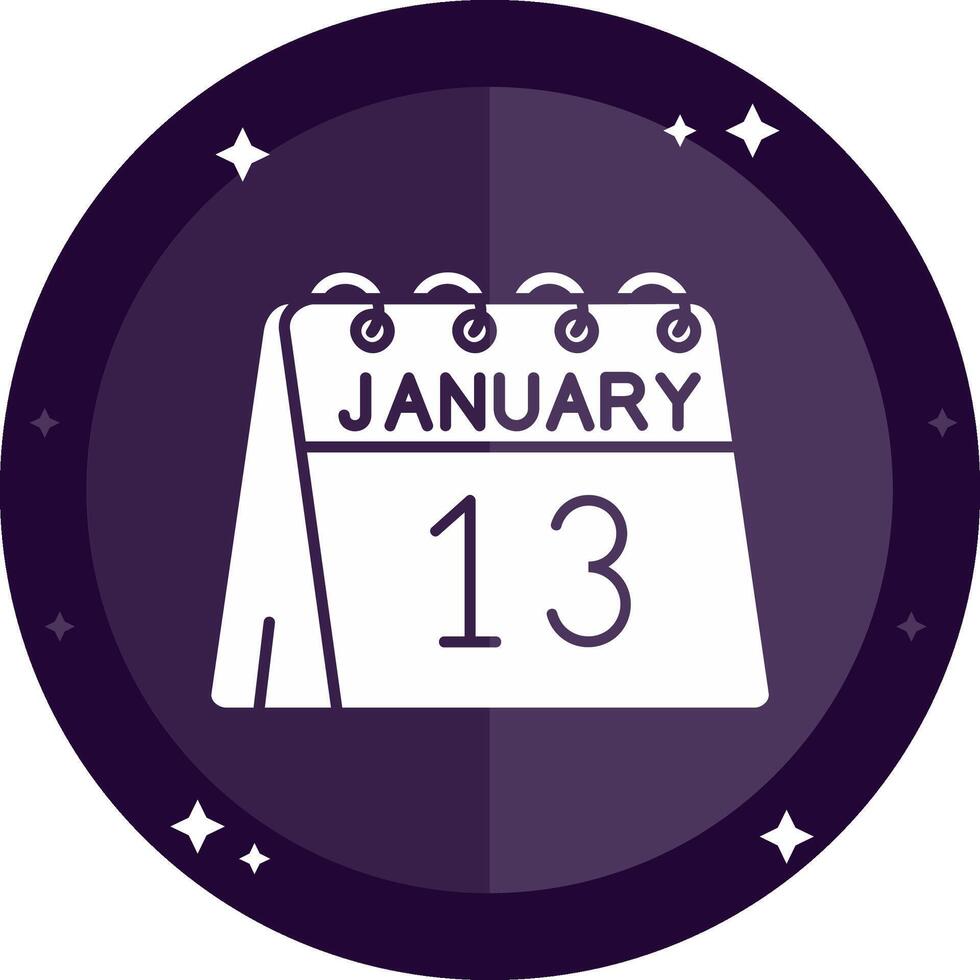 13th of January Solid badges Icon vector