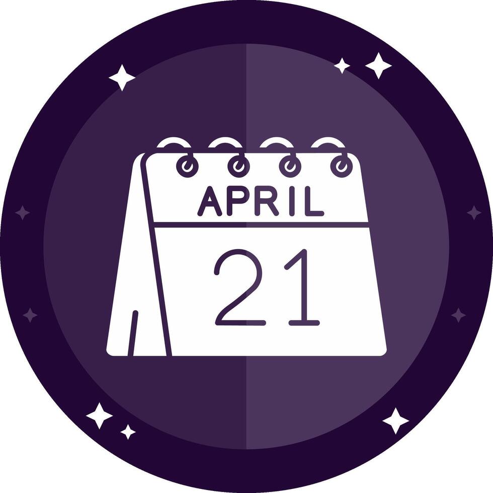 21st of April Solid badges Icon vector