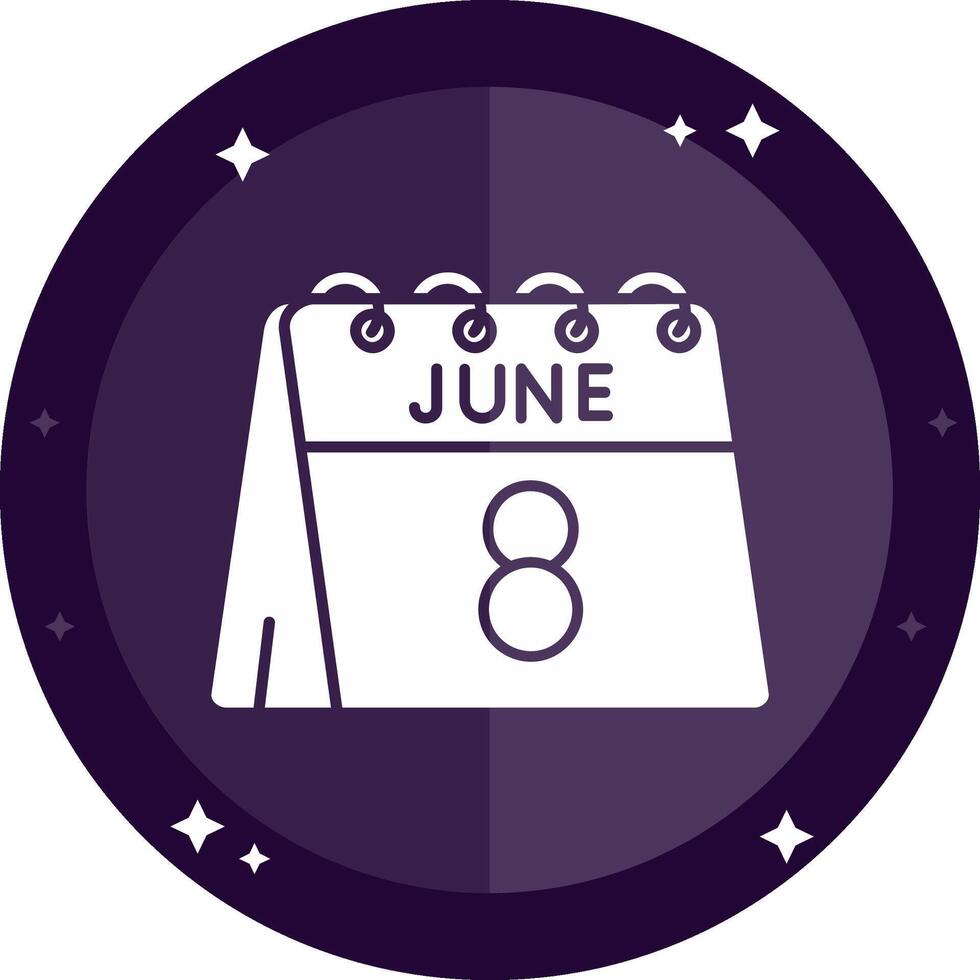 8th of June Solid badges Icon vector