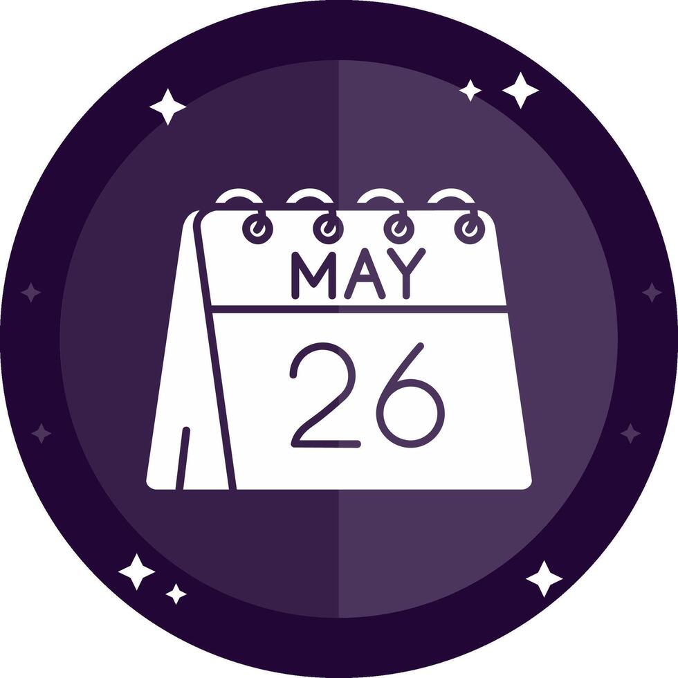 26th of May Solid badges Icon vector