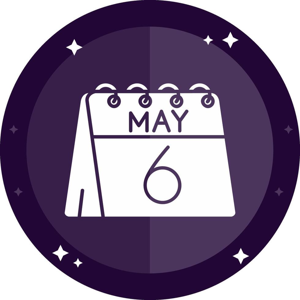 6th of May Solid badges Icon vector