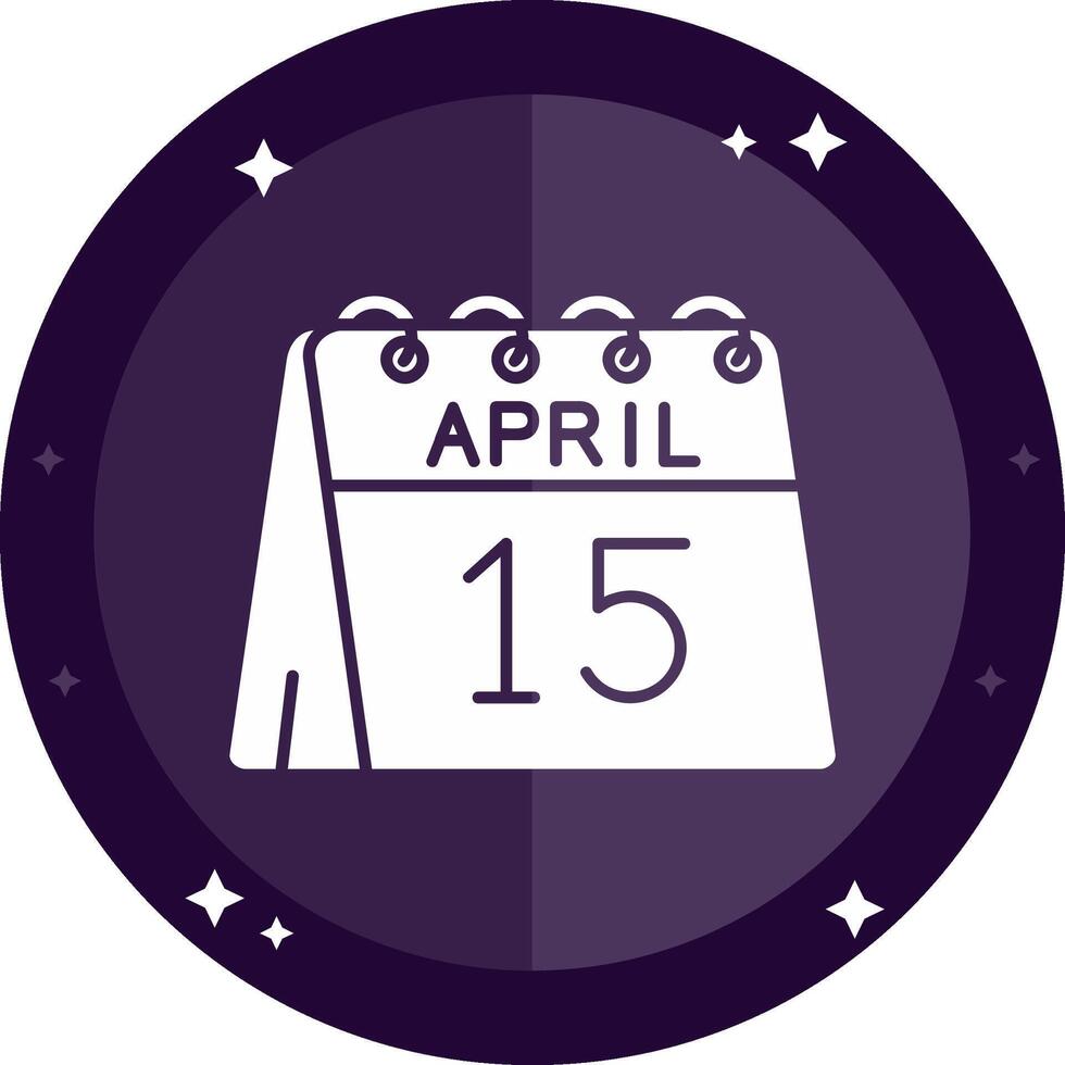 15th of April Solid badges Icon vector
