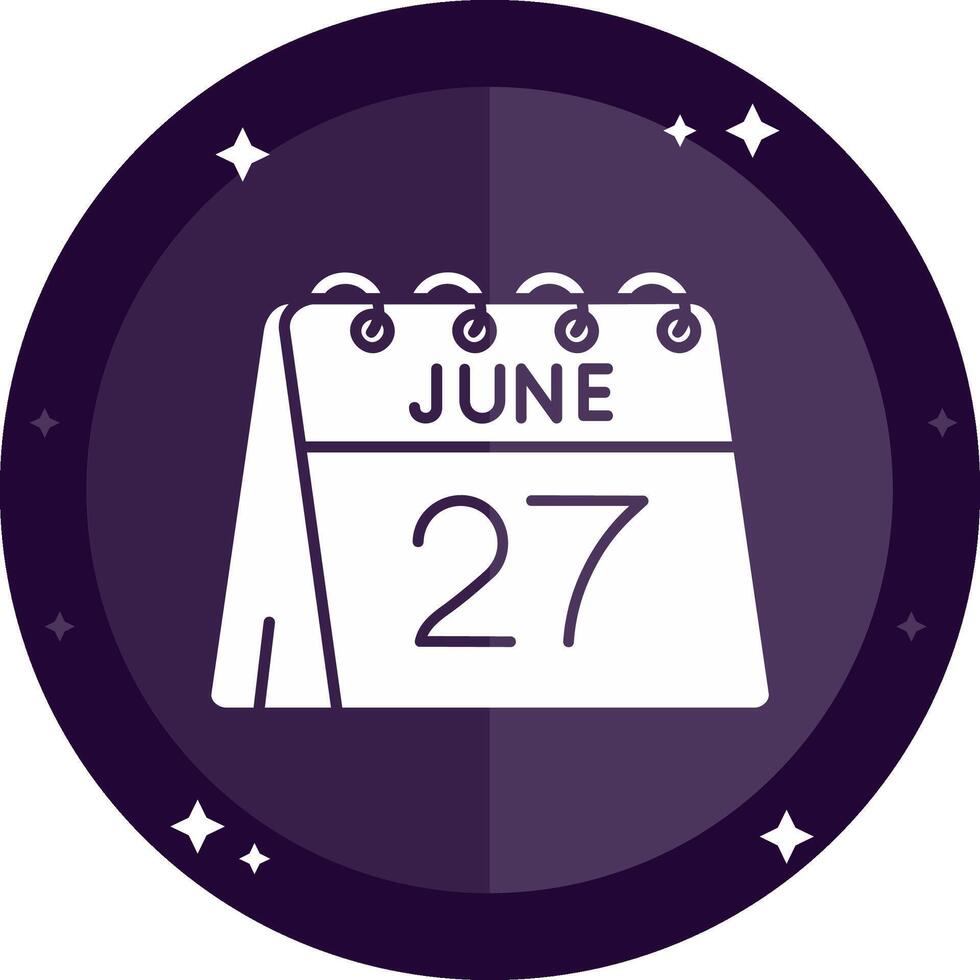 27th of June Solid badges Icon vector