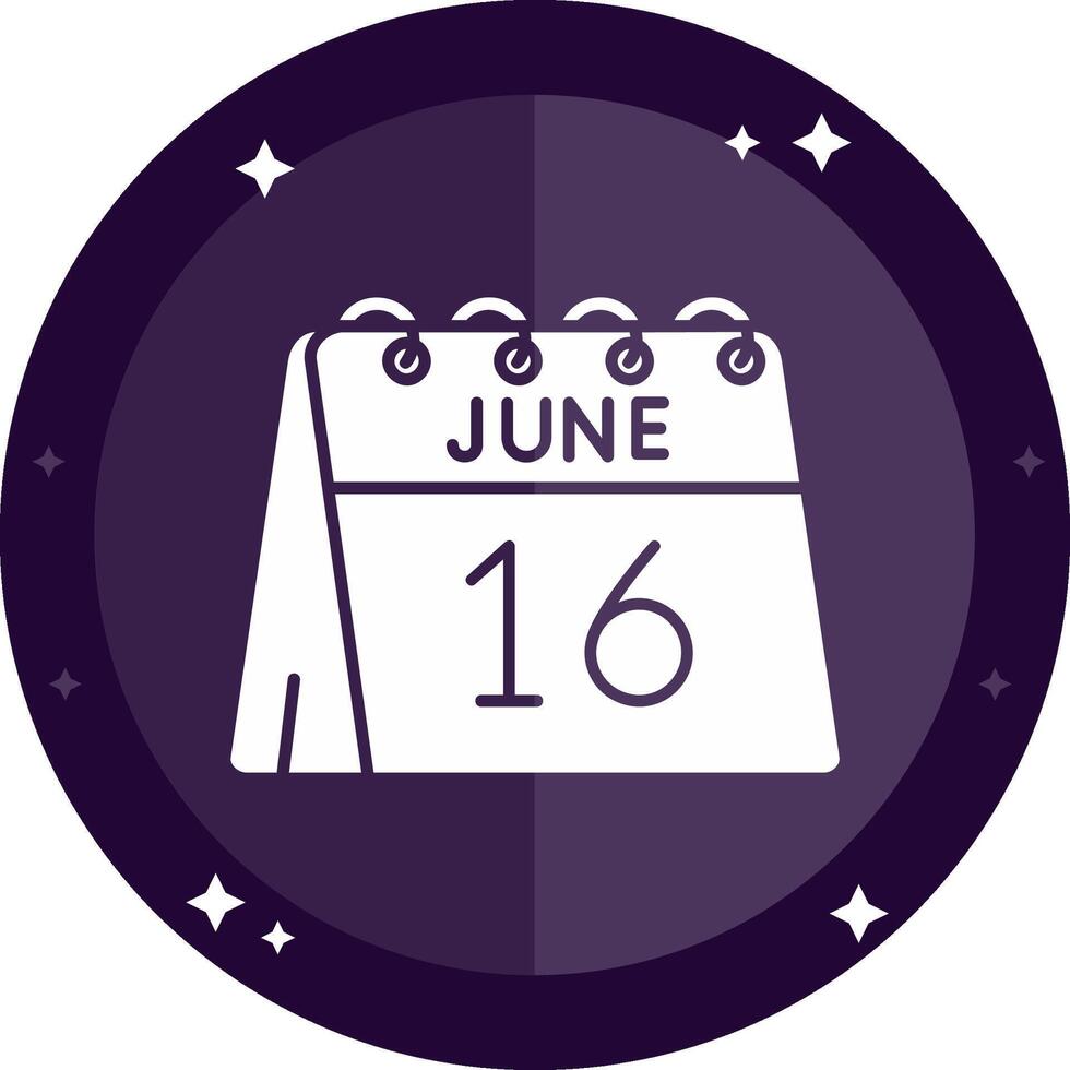 16th of June Solid badges Icon vector