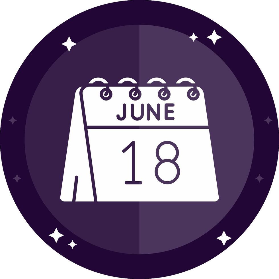 18th of June Solid badges Icon vector