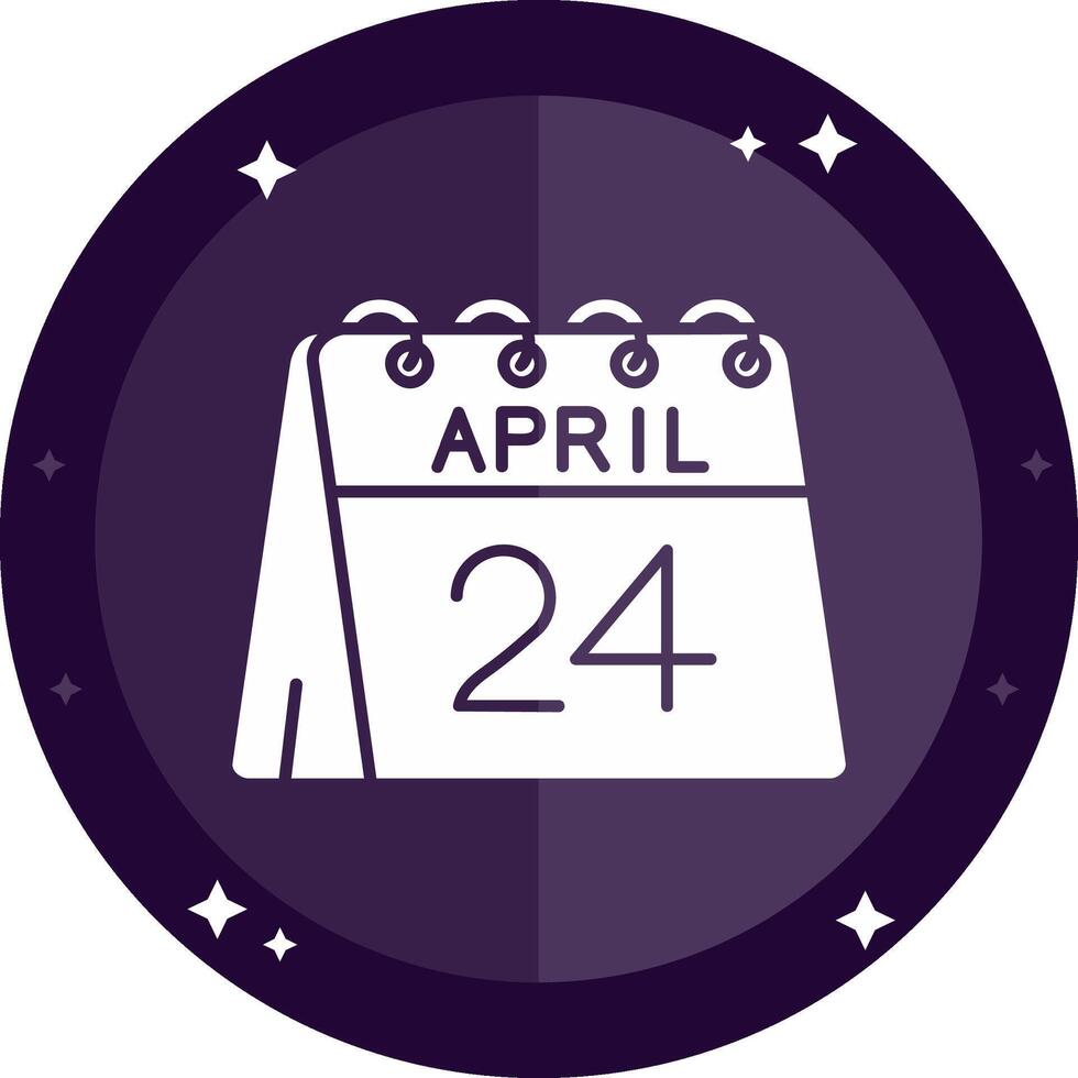24th of April Solid badges Icon vector
