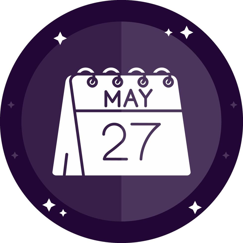 27th of May Solid badges Icon vector