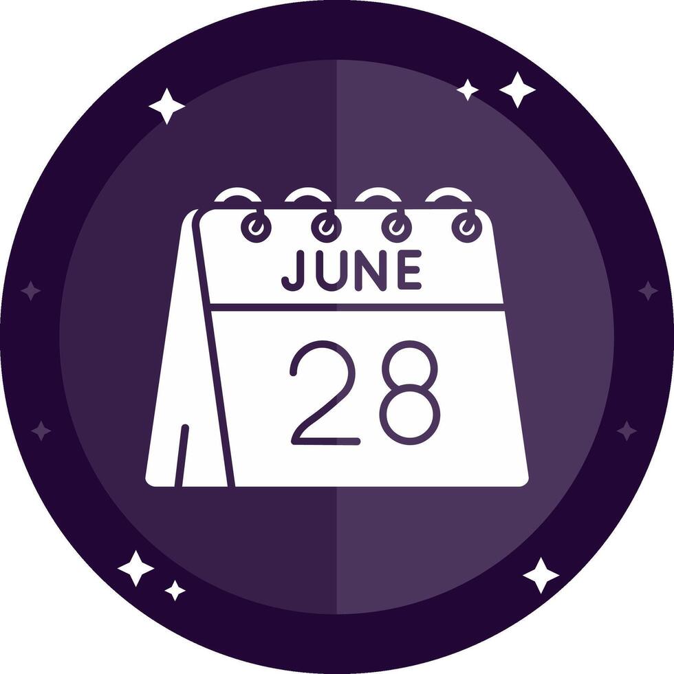 28th of June Solid badges Icon vector