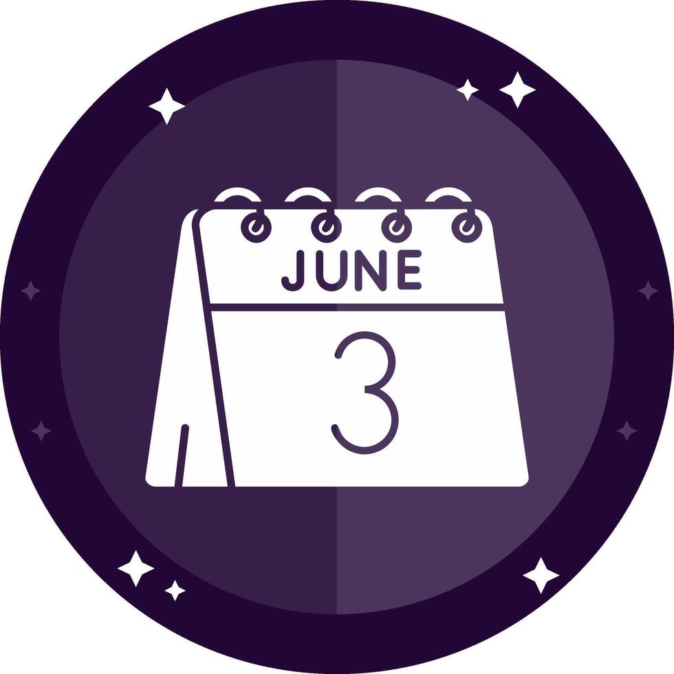 3rd of June Solid badges Icon vector