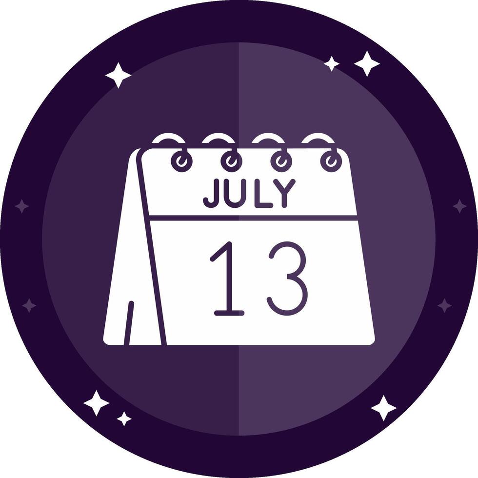 13th of July Solid badges Icon vector