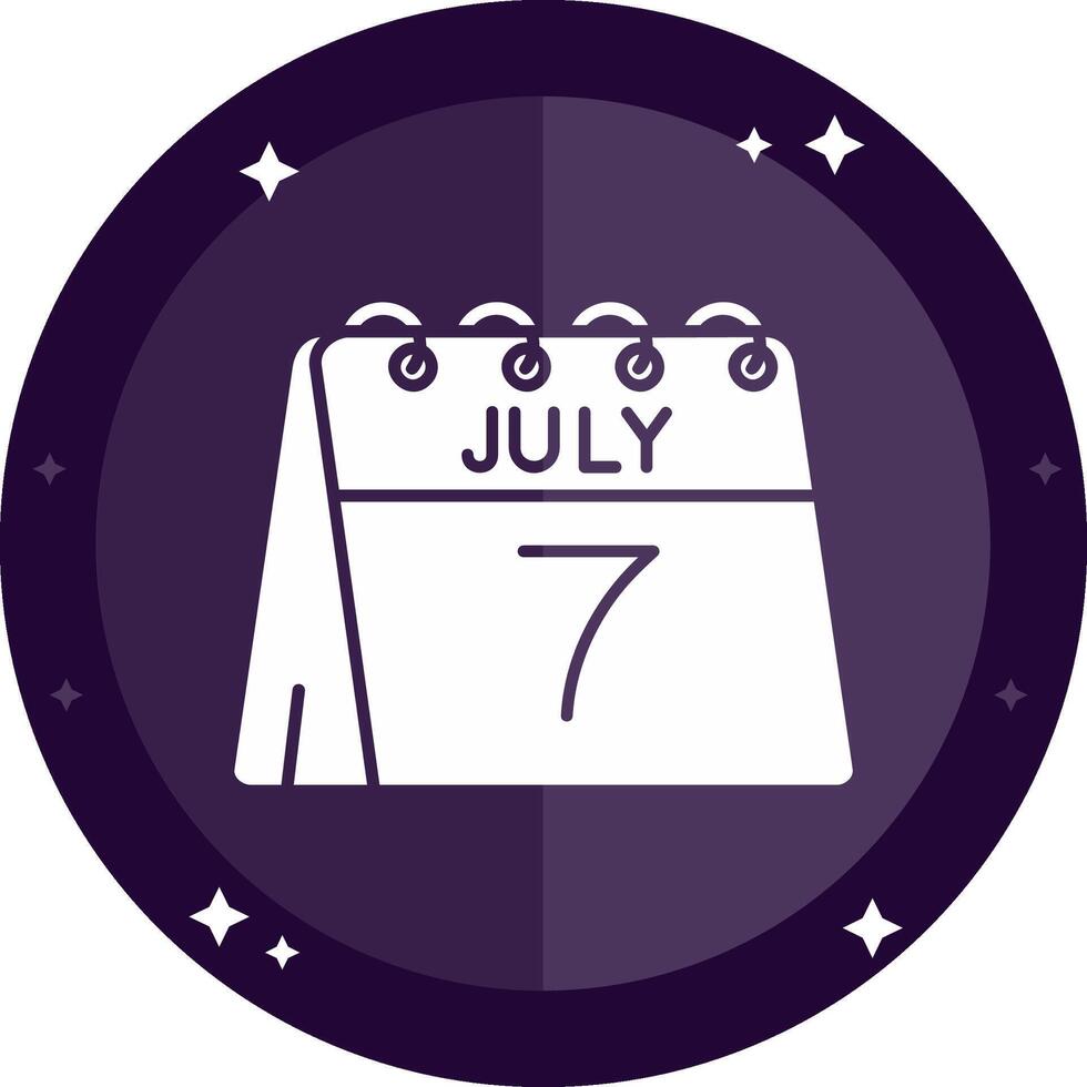 7th of July Solid badges Icon vector