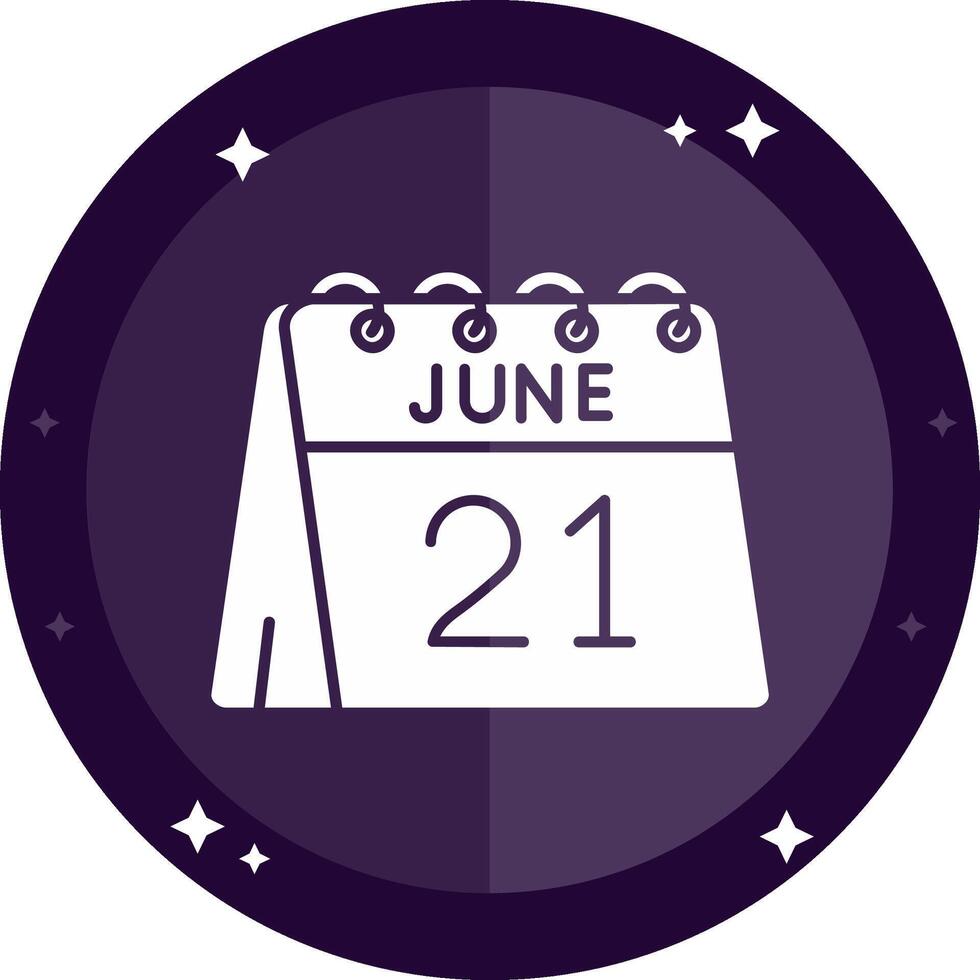 21st of June Solid badges Icon vector