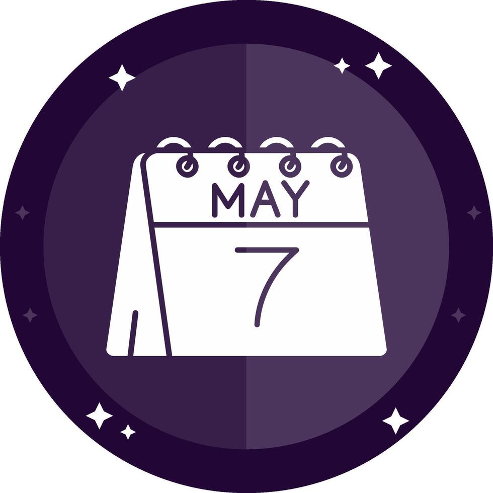 7th of May Solid badges Icon vector