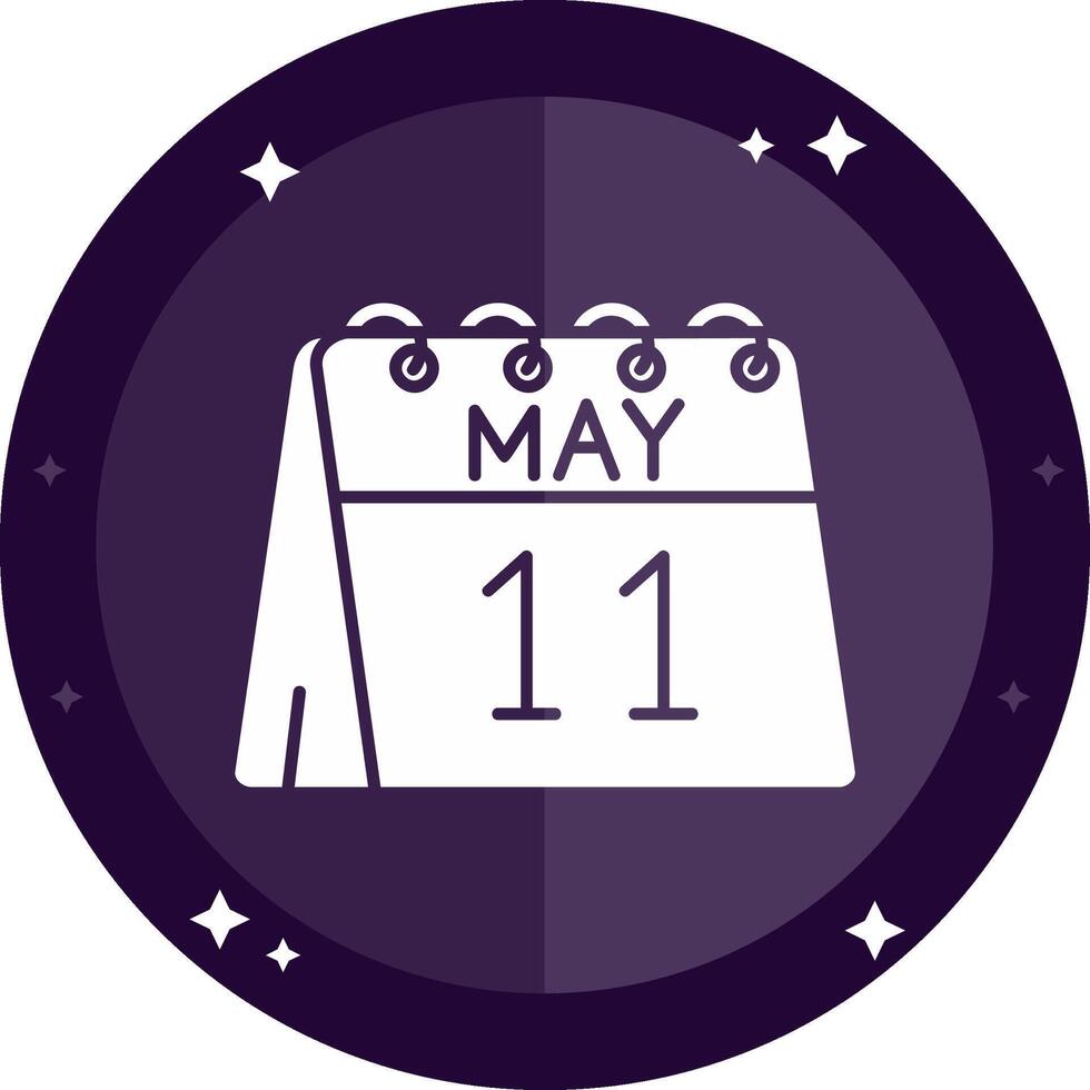 11th of May Solid badges Icon vector