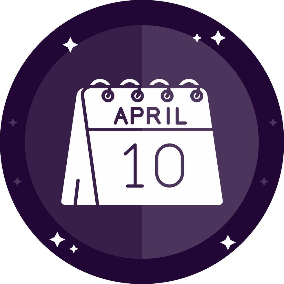 10th of April Solid badges Icon vector