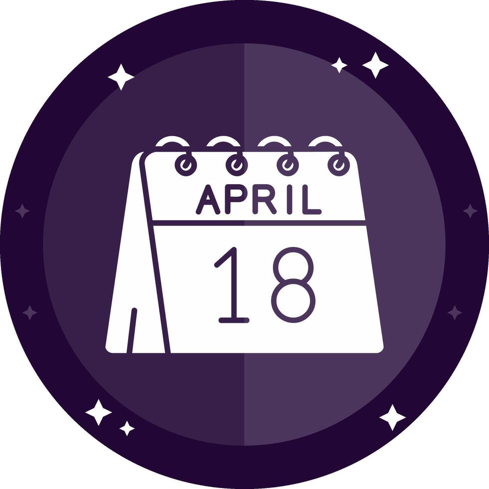 18 de abril sólido insignias icono vector