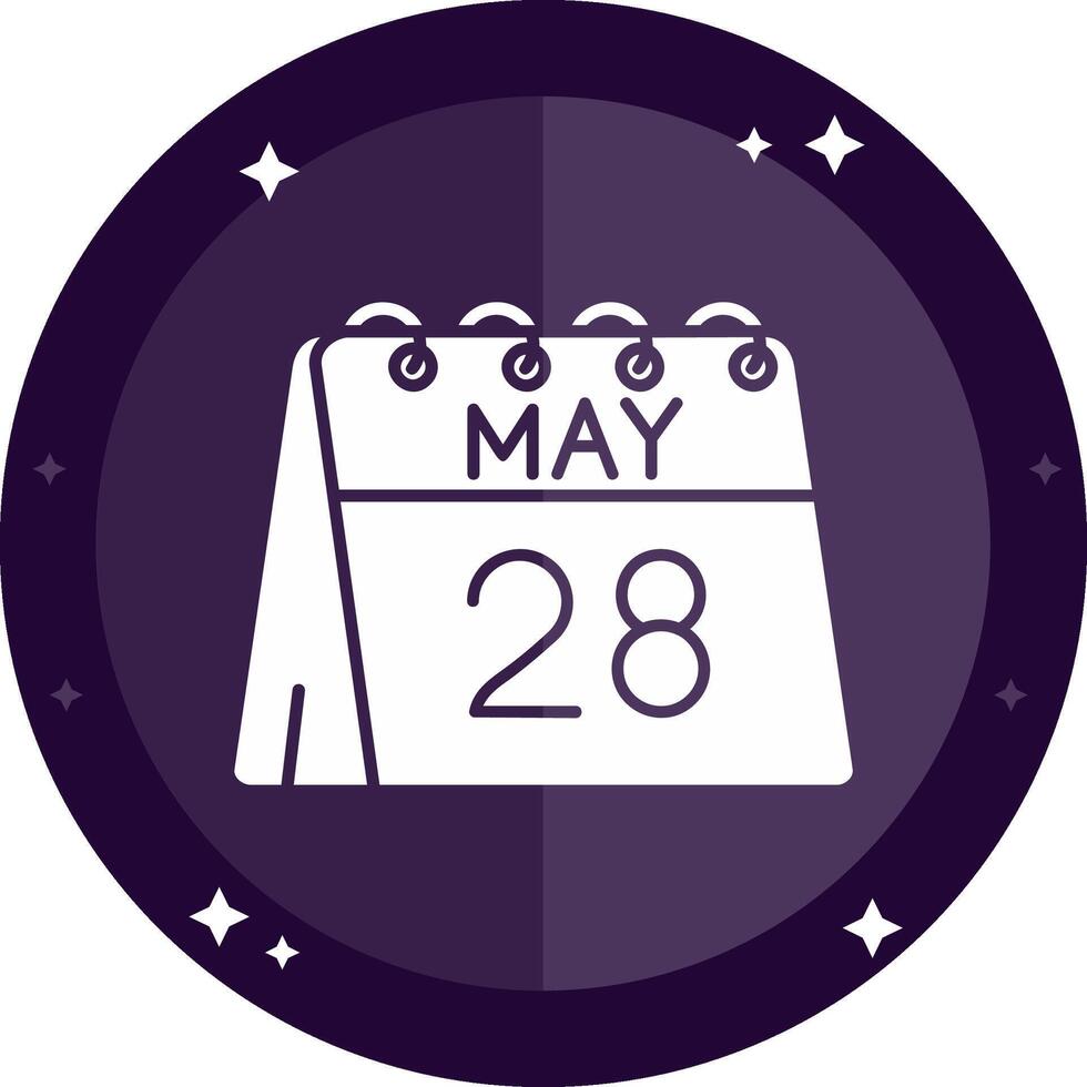 28th of May Solid badges Icon vector