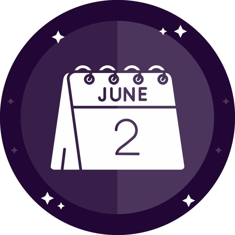 2nd of June Solid badges Icon vector