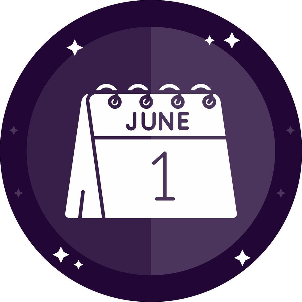 1st of June Solid badges Icon vector