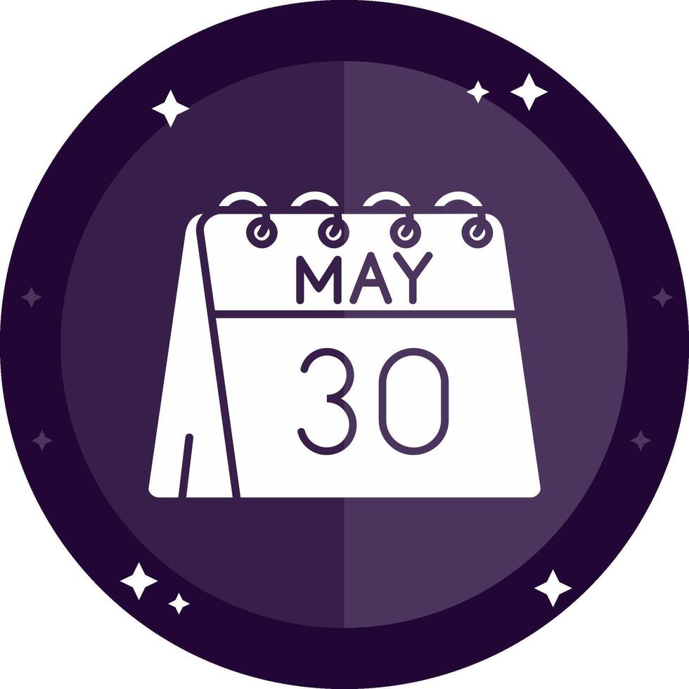 30th of May Solid badges Icon vector