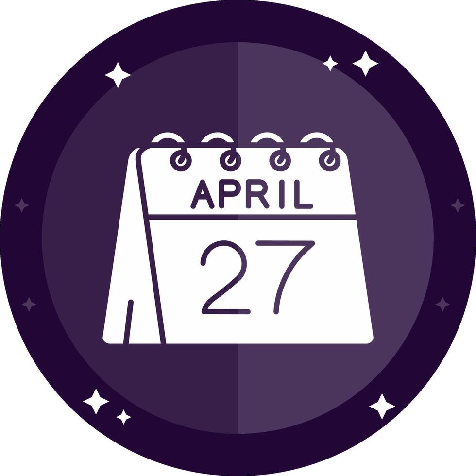 27th of April Solid badges Icon vector