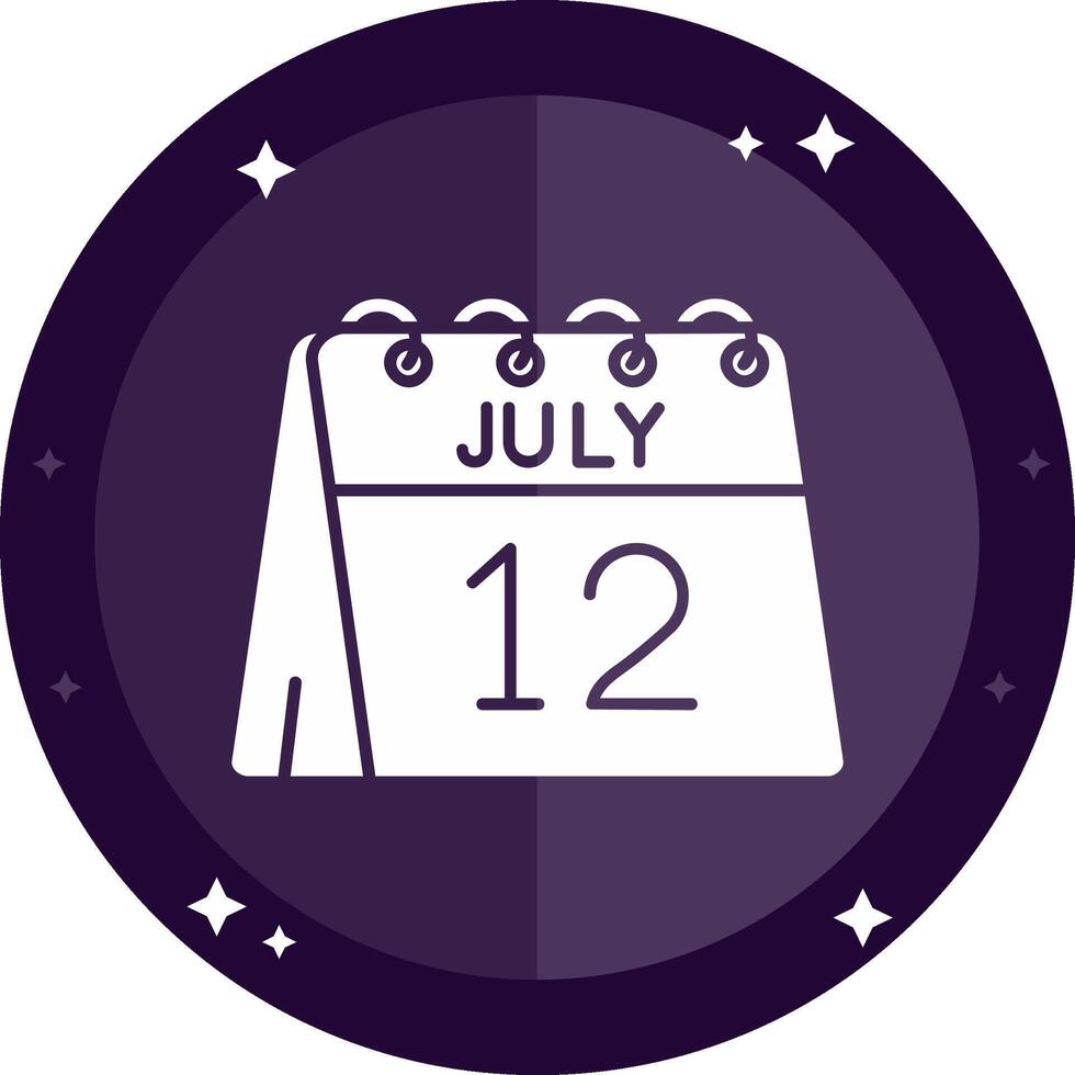 12th of July Solid badges Icon vector