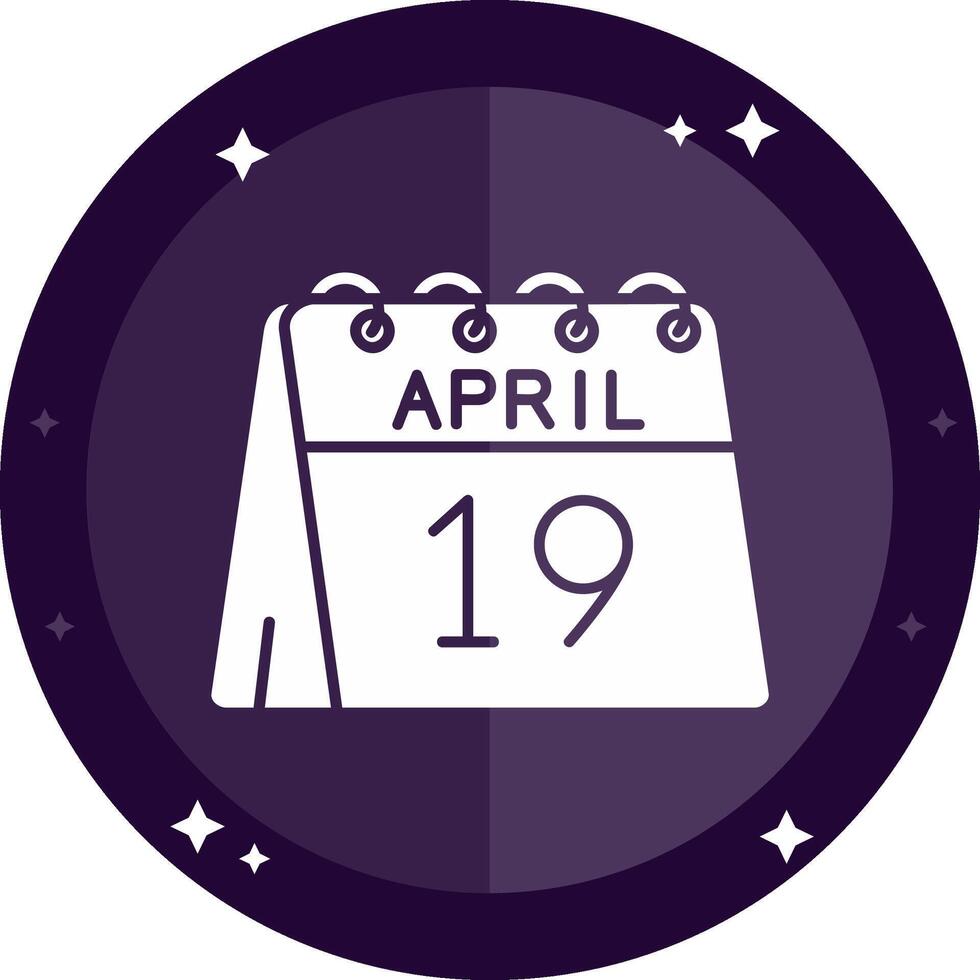 19th of April Solid badges Icon vector