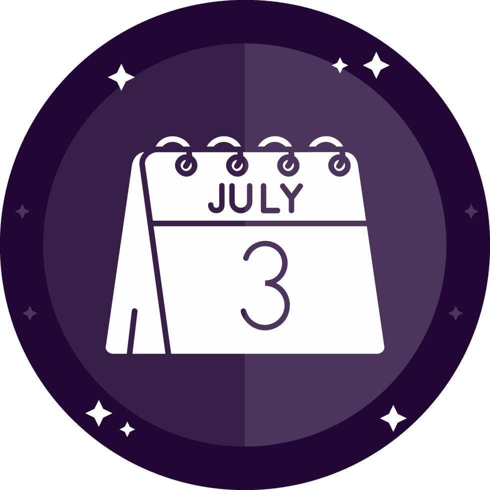 3rd of July Solid badges Icon vector