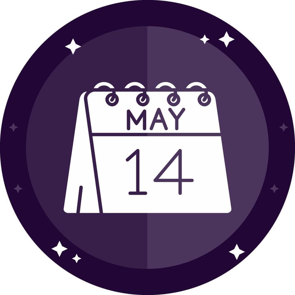 14th of May Solid badges Icon vector