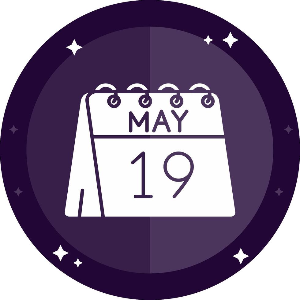 19th of May Solid badges Icon vector