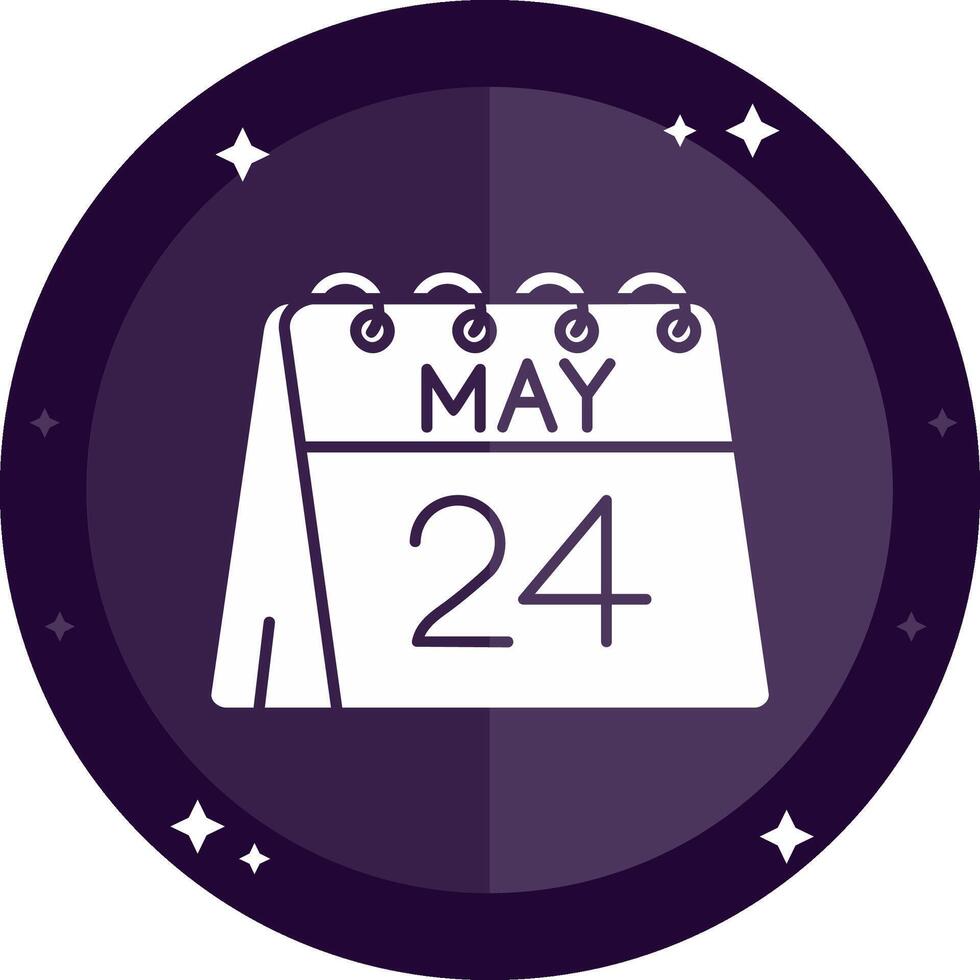 24th of May Solid badges Icon vector