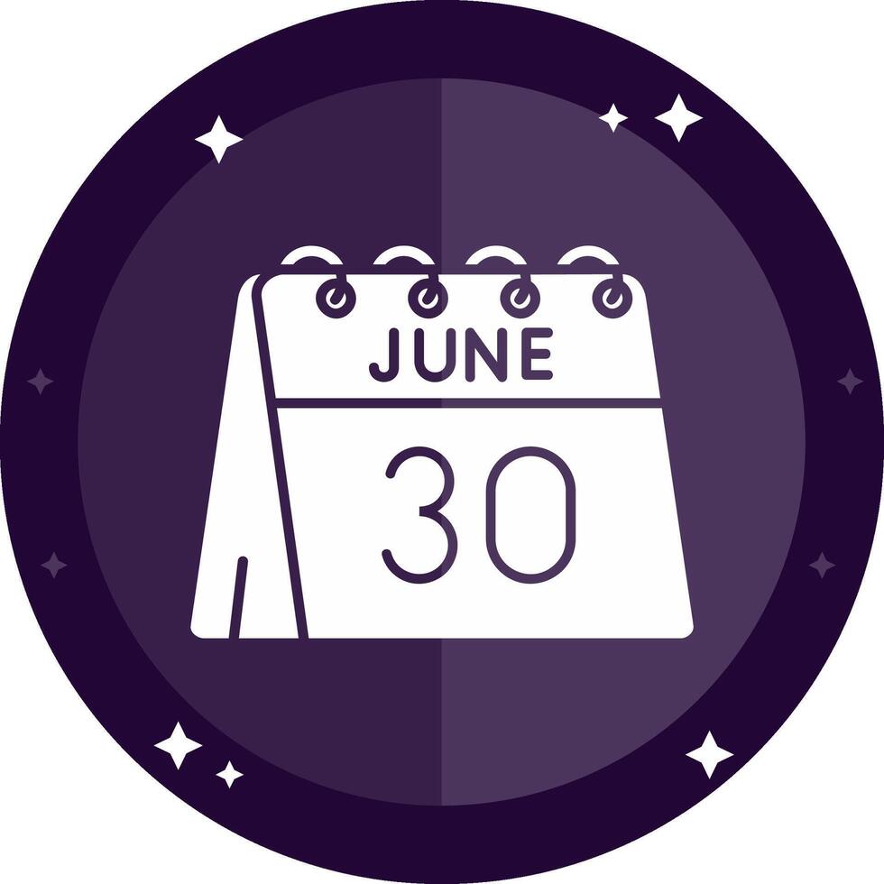 30th of June Solid badges Icon vector