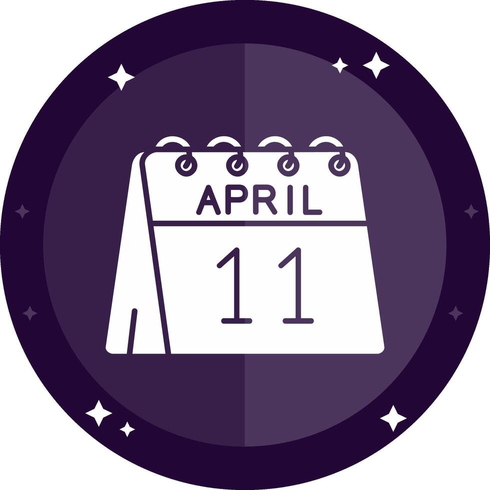 11th of April Solid badges Icon vector