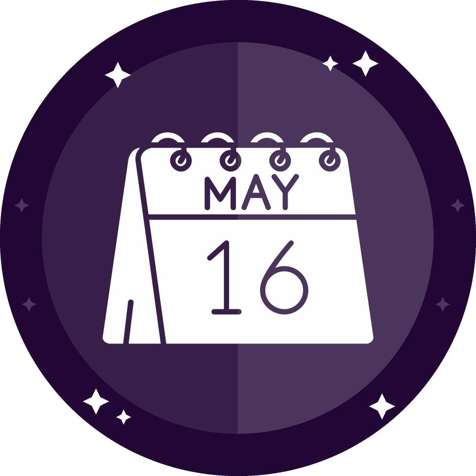 16th of May Solid badges Icon vector