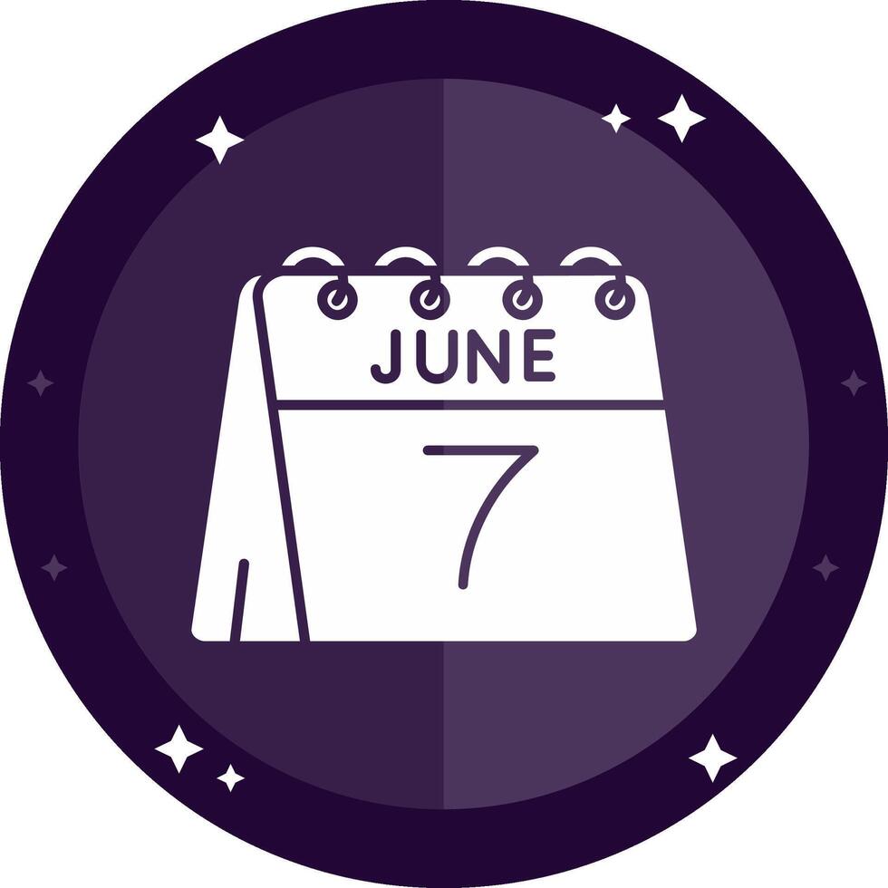 7th of June Solid badges Icon vector