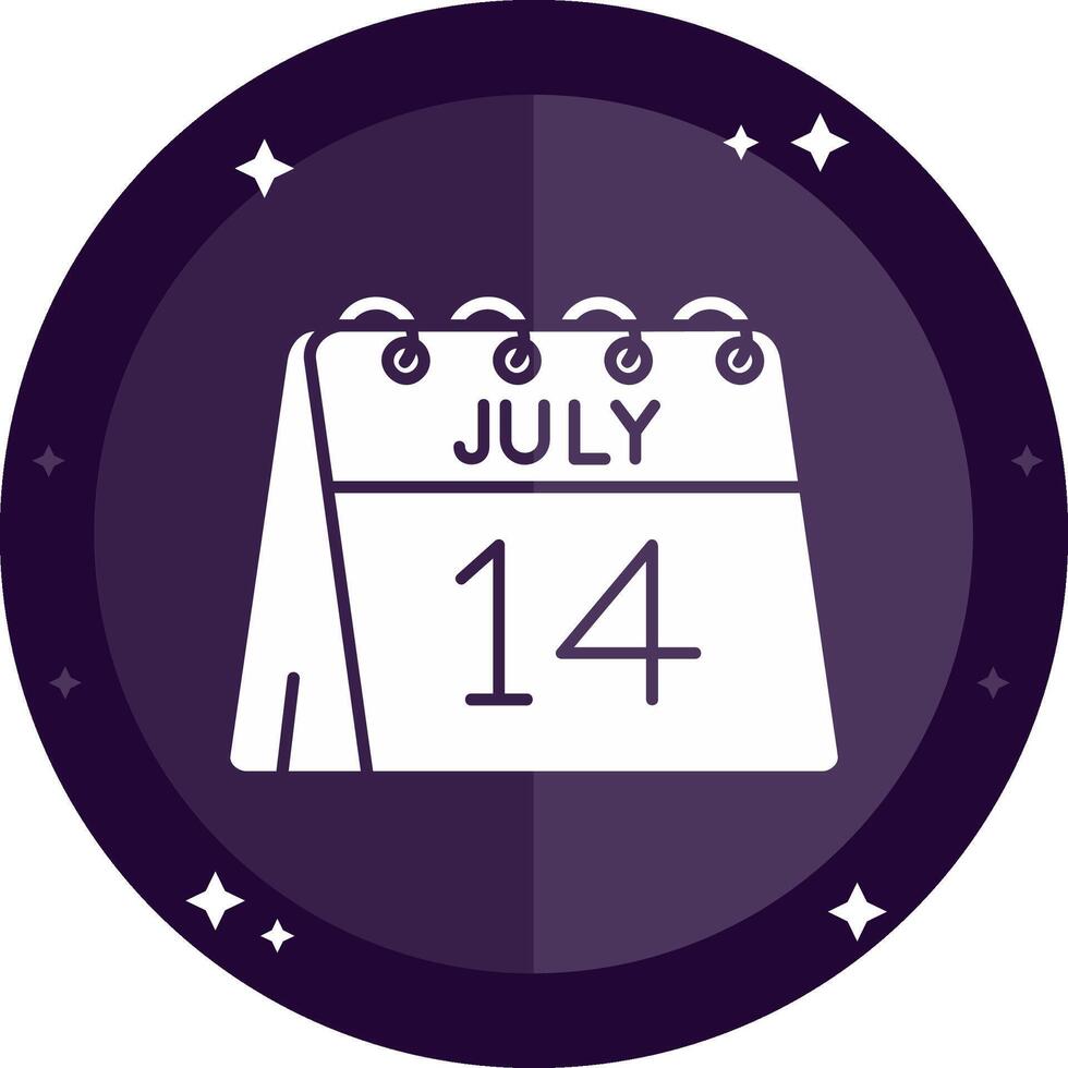 14th of July Solid badges Icon vector