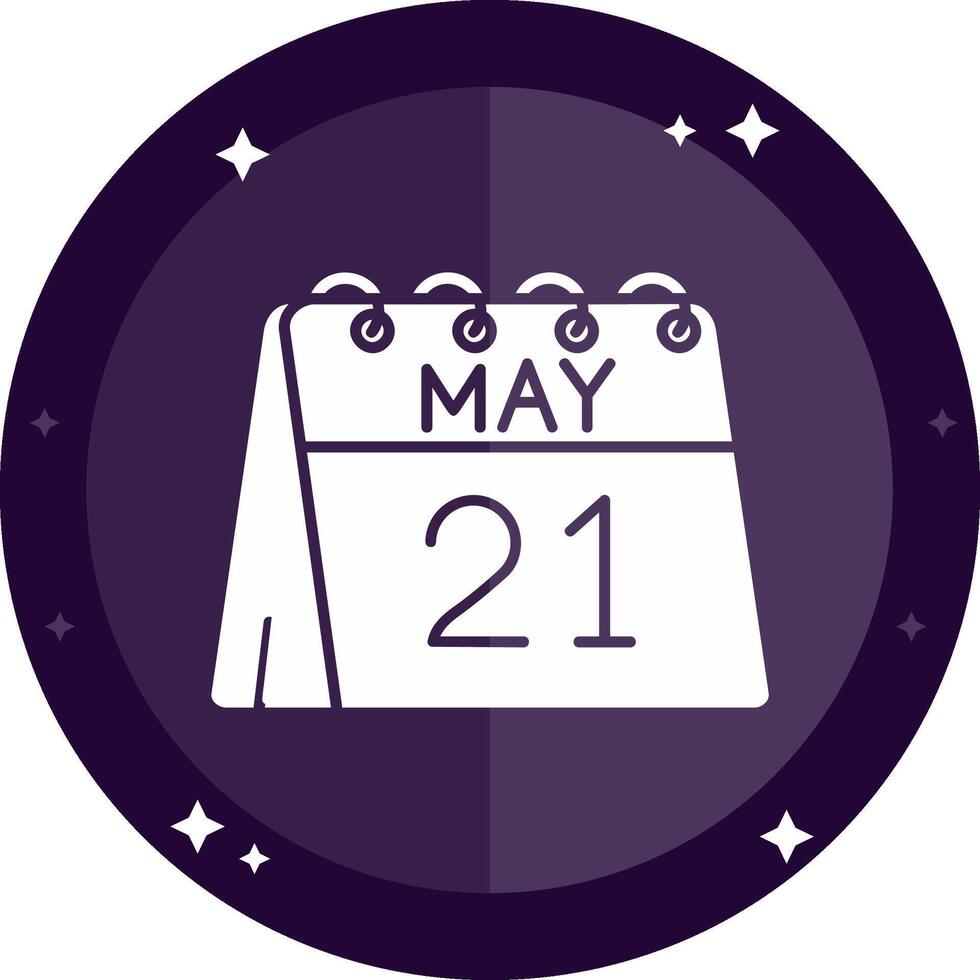 21st of May Solid badges Icon vector