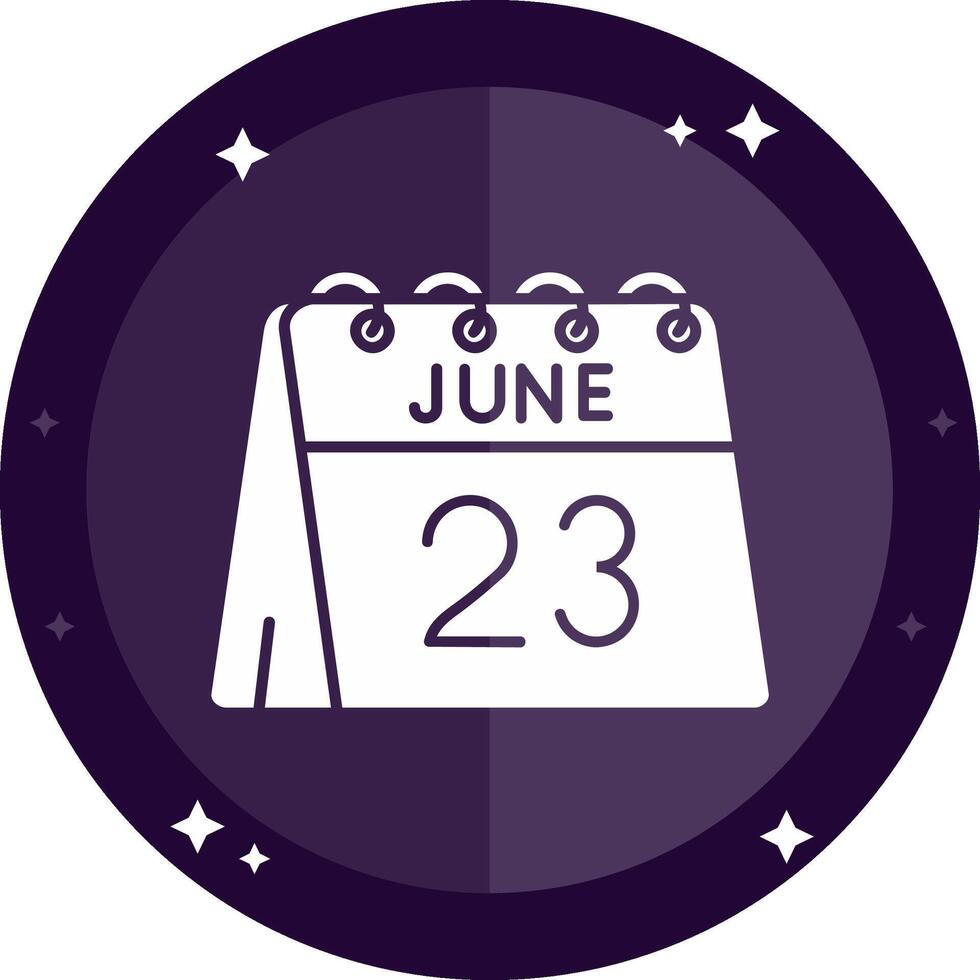 23rd of June Solid badges Icon vector