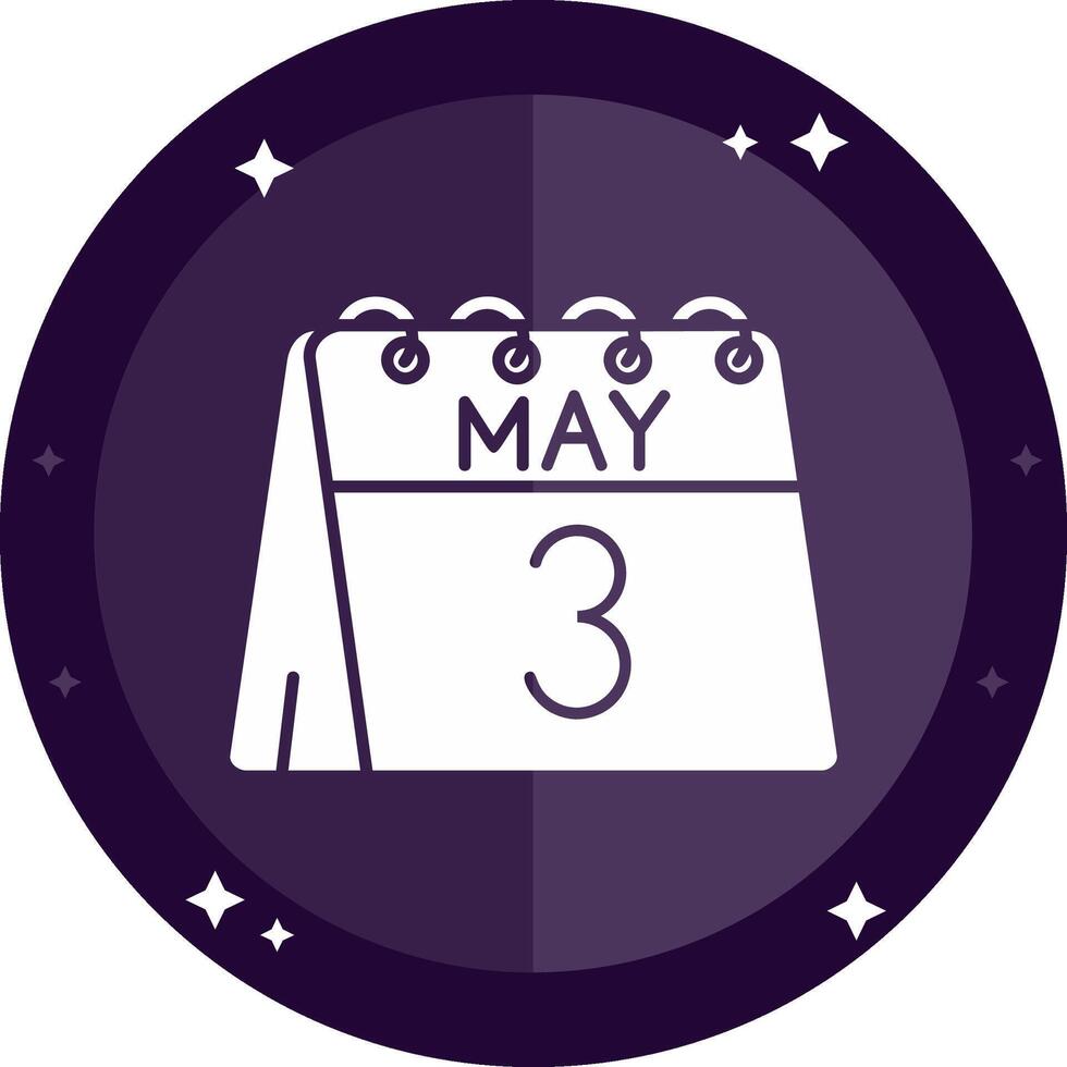 3rd of May Solid badges Icon vector