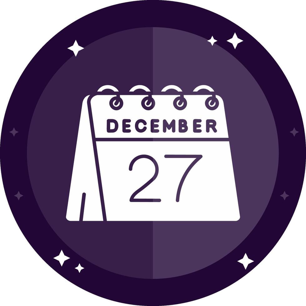 27th of December Solid badges Icon vector