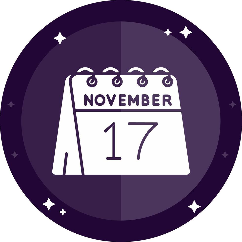 17th of November Solid badges Icon vector
