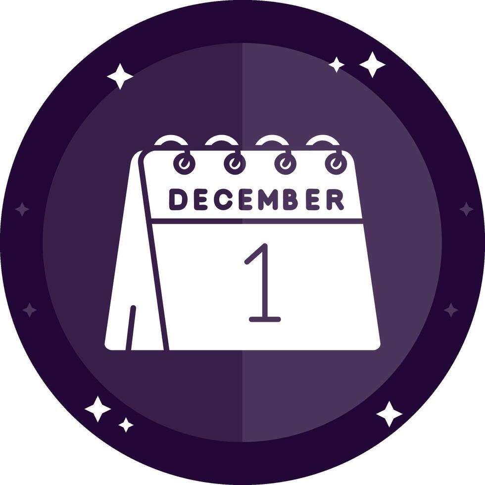 1st of December Solid badges Icon vector