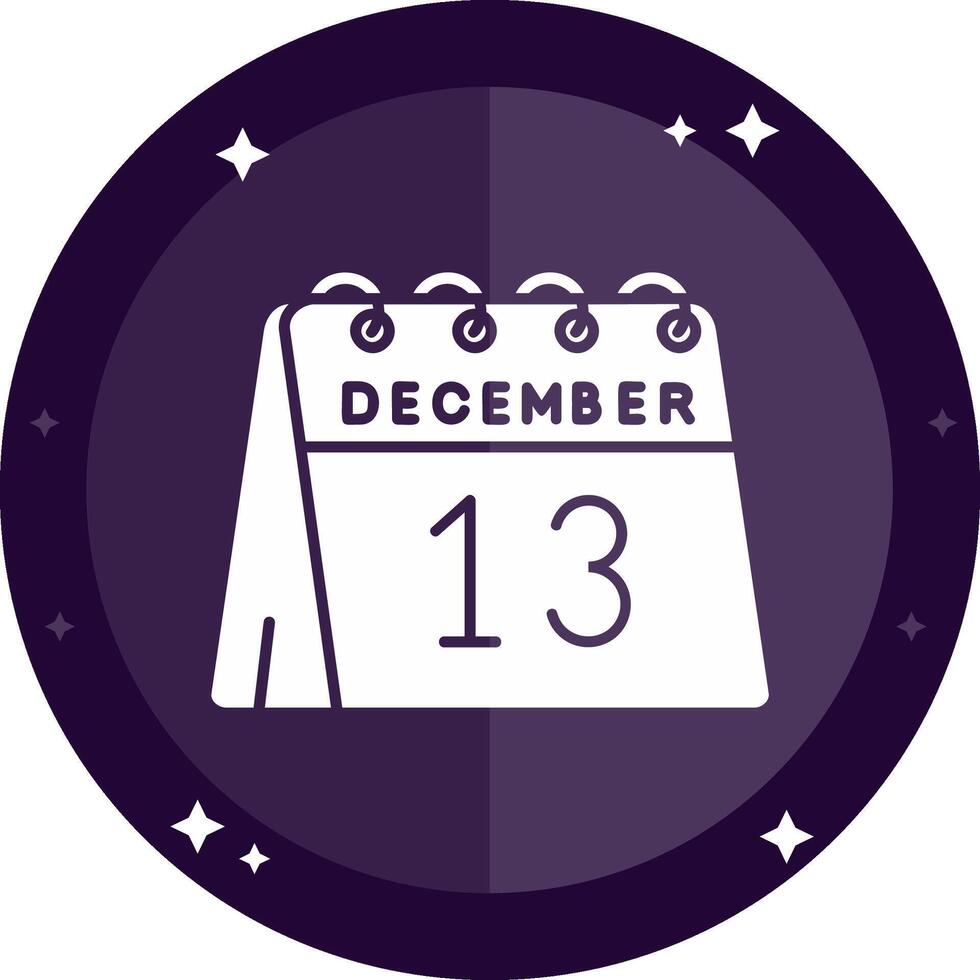 13th of December Solid badges Icon vector
